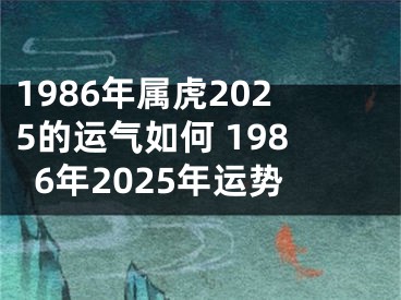 1986年属虎2025的运气如何 1986年2025年运势