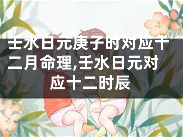 壬水日元庚子时对应十二月命理,壬水日元对应十二时辰