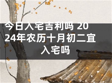 今日入宅吉利吗 2024年农历十月初二宜入宅吗