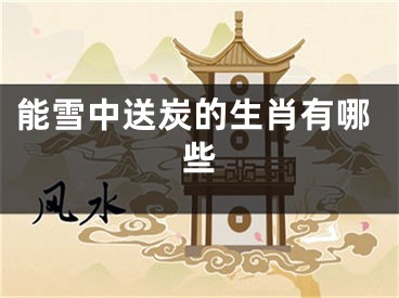 能雪中送炭的生肖有哪些