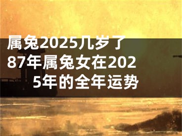 属兔2025几岁了 87年属兔女在2025年的全年运势