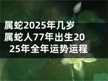 属蛇2025年几岁 属蛇人77年出生2025年全年运势运程