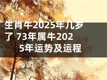 生肖牛2025年几岁了 73年属牛2025年运势及运程