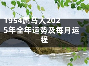 1954属马人2025年全年运势及每月运程