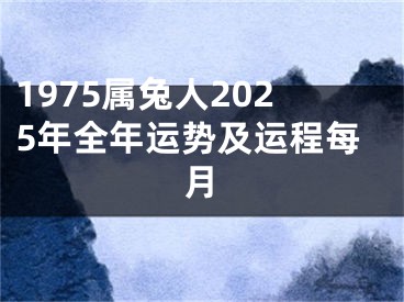 1975属兔人2025年全年运势及运程每月