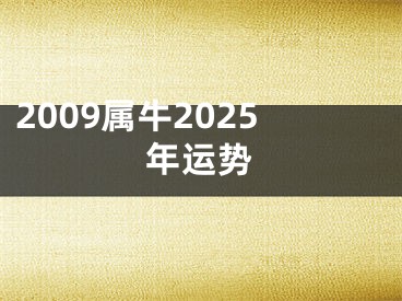 2009属牛2025年运势