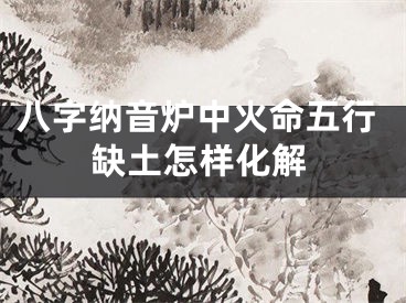 八字纳音炉中火命五行缺土怎样化解
