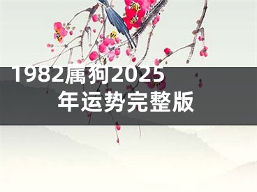 1982属狗2025年运势完整版