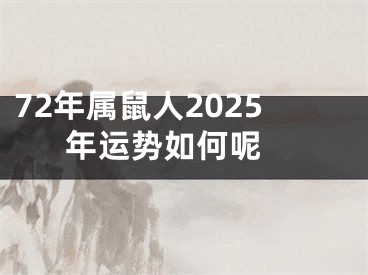 72年属鼠人2025年运势如何呢 