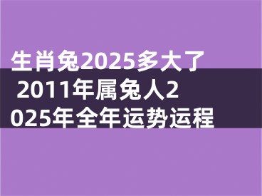 生肖兔2025多大了 2011年属兔人2025年全年运势运程