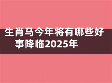 生肖马今年将有哪些好事降临2025年
