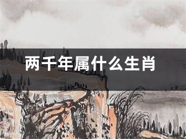 两千年属什么生肖