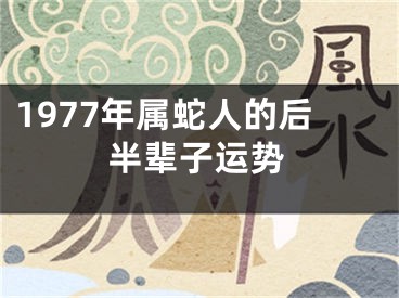 1977年属蛇人的后半辈子运势
