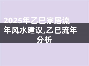 2025年乙巳家居流年风水建议,乙巳流年分析