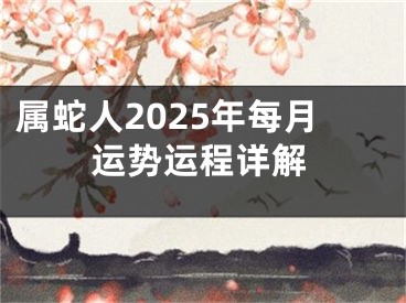 属蛇人2025年每月运势运程详解
