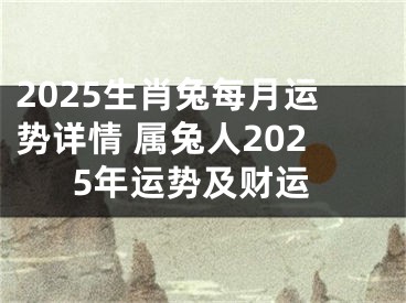 2025生肖兔每月运势详情 属兔人2025年运势及财运