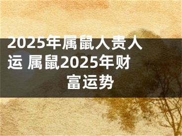 2025年属鼠人贵人运 属鼠2025年财富运势