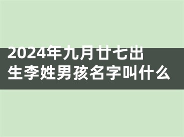 2024年九月廿七出生李姓男孩名字叫什么