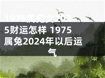 1975属兔女2025财运怎样 1975属兔2024年以后运气