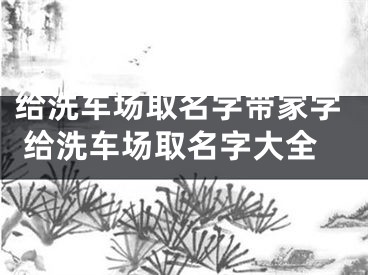给洗车场取名字带家字 给洗车场取名字大全