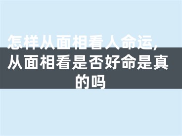 怎样从面相看人命运,从面相看是否好命是真的吗