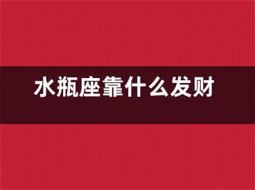 水瓶座靠什么发财