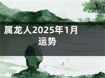 属龙人2025年1月运势 
