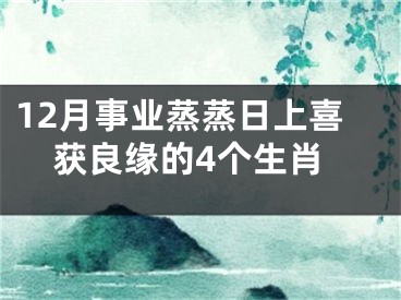12月事业蒸蒸日上喜获良缘的4个生肖