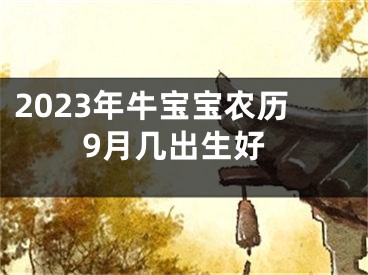 2023年牛宝宝农历9月几出生好
