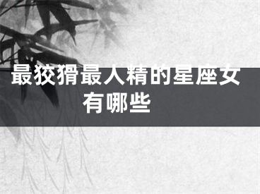 最狡猾最人精的星座女有哪些 