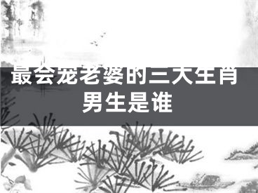 最会宠老婆的三大生肖男生是谁