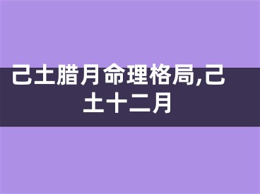 己土腊月命理格局,己土十二月