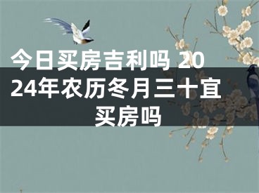 今日买房吉利吗 2024年农历冬月三十宜买房吗