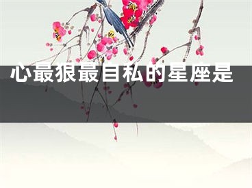 心最狠最自私的星座是 