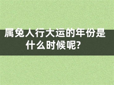 属兔人行大运的年份是什么时候呢?