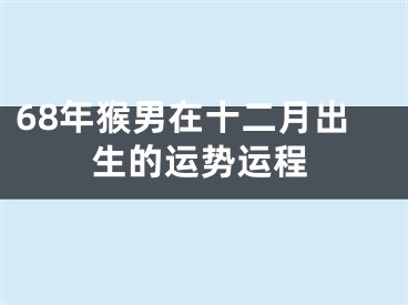 68年猴男在十二月出生的运势运程