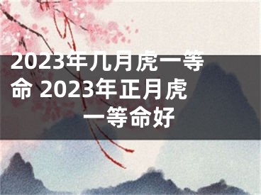2023年几月虎一等命 2023年正月虎一等命好
