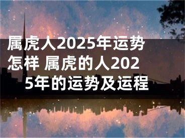 属虎人2025年运势怎样 属虎的人2025年的运势及运程