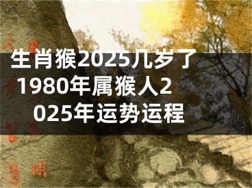 生肖猴2025几岁了 1980年属猴人2025年运势运程