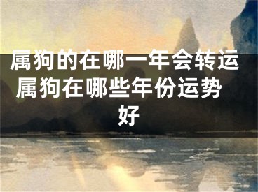 属狗的在哪一年会转运 属狗在哪些年份运势好