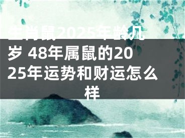 生肖鼠2025年龄几岁 48年属鼠的2025年运势和财运怎么样