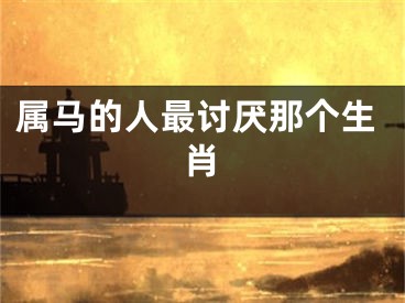 属马的人最讨厌那个生肖