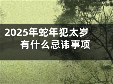 2025年蛇年犯太岁有什么忌讳事项