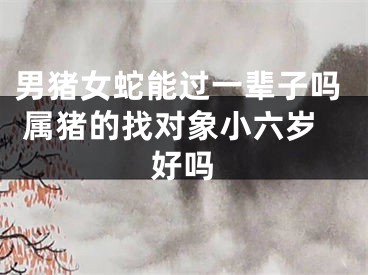 男猪女蛇能过一辈子吗 属猪的找对象小六岁好吗