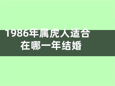 1986年属虎人适合在哪一年结婚 