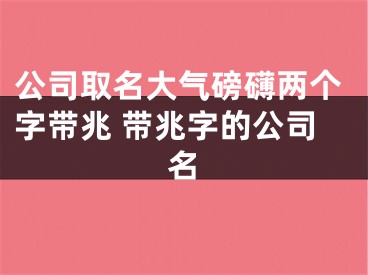 公司取名大气磅礴两个字带兆 带兆字的公司名