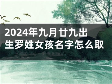 2024年九月廿九出生罗姓女孩名字怎么取
