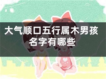 大气顺口五行属木男孩名字有哪些