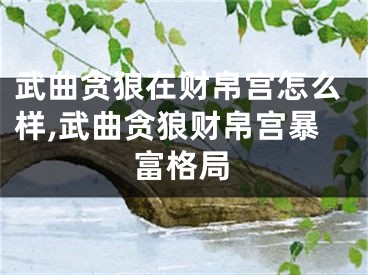 武曲贪狼在财帛宫怎么样,武曲贪狼财帛宫暴富格局