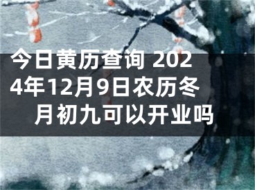 今日黄历查询 2024年12月9日农历冬月初九可以开业吗